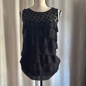 LOFT Black Layered Sleeveless Blouse